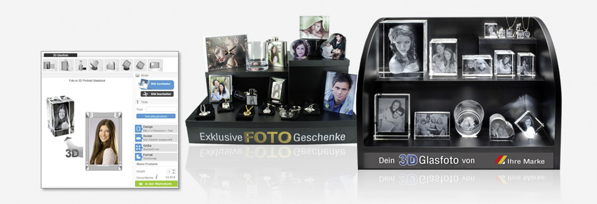 Contento Fotogeschenke - Displays und Online-Konfigurator